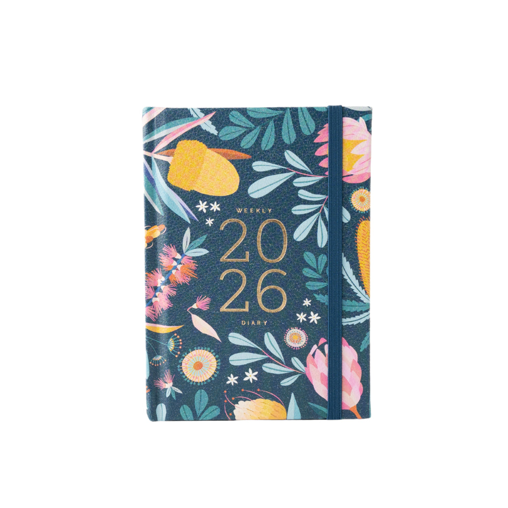 2026 A6 Weekly Diary - Indigo Flora